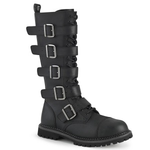 Vegano pelle RIOT-18BK stivali punta in acciaio demonia - stivali anfibi uomo