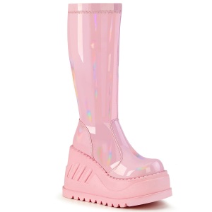 Vegano rosa 12 cm STOMP-200 stivali cyberpunk zeppe altissime