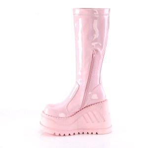 Vegano rosa 12 cm STOMP-200 stivali cyberpunk zeppe altissime