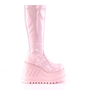Vegano rosa 12 cm STOMP-200 stivali cyberpunk zeppe altissime
