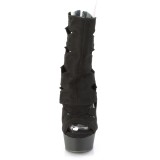 Vegano suede 15 cm DELIGHT-1014 Stivali alla caviglia punta aperta