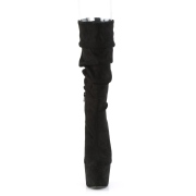 Vegano suede 18 cm ADORE-1061 stivali tacco piattaforma exotic pole in nero