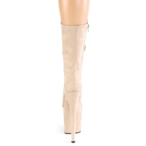 Vegano suede 20 cm FLAMINGO-1050FS stivali tacco piattaforma exotic pole in beige