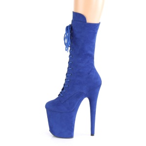 Vegano suede 20 cm FLAMINGO-1050FS stivali tacco piattaforma exotic pole in blu