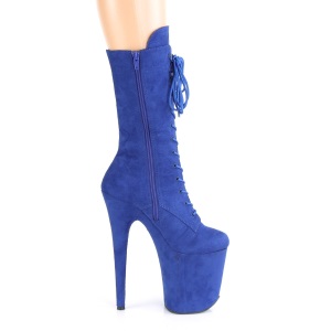 Vegano suede 20 cm FLAMINGO-1050FS stivali tacco piattaforma exotic pole in blu