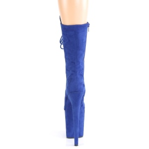 Vegano suede 20 cm FLAMINGO-1050FS stivali tacco piattaforma exotic pole in blu