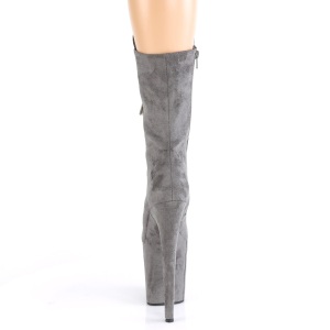 Vegano suede 20 cm FLAMINGO-1050FS stivali tacco piattaforma exotic pole in grigio