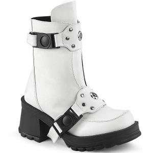 Vegano tacco spesso 7 cm DemoniaCult BRATTY-56-2 stivaletti con tacco chunky
