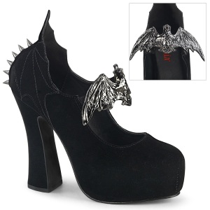 Velluto 13 cm DEMON-18 gothic scarpe dcollet con plateau nascosto