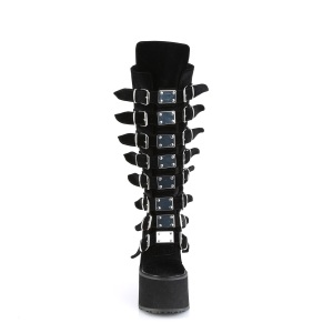 Velluto 14 cm SWING-815 stivali alternative con la suola spessa e fibbie neri