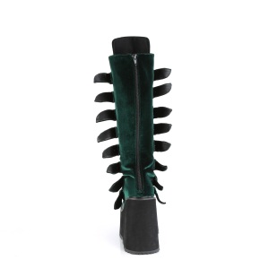 Velluto 14 cm SWING-815 stivali alternative con la suola spessa e fibbie verdi