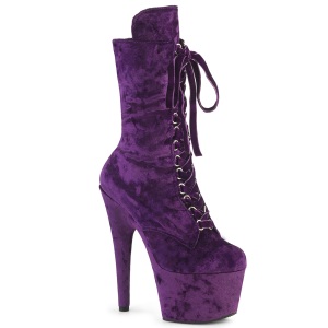 Velluto 18 cm ADORE-1045VEL poledance stivaletti tacchi a spillo porpora