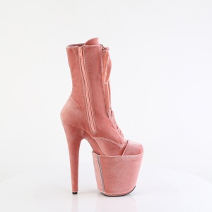 Velluto 20 cm FLAMINGO-1045VEL poledance stivaletti tacchi rosa + protettivo