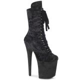 Velvet 18 cm FLAMINGO-1045VEL Black ankle boots high heels