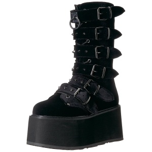 Velvet 9 cm DAMNED-225 womens buckle boots with platform