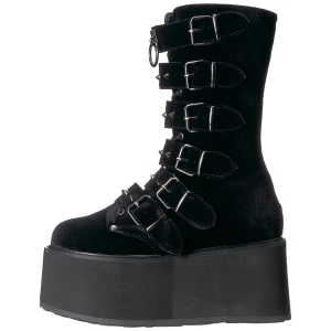 Velvet 9 cm DAMNED-225 womens buckle boots with platform