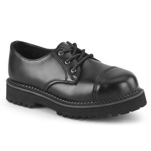 Vera pelle RIOT-03 scarpe demonia unisex - scarpe anfibi punta in acciaio punk