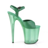 Verde 20 cm FLAMINGO-809T sandali da cubista e spogliarellista acrilico