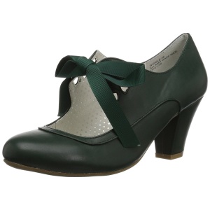 Verde 6,5 cm WIGGLE-32 retro vintage scarpe dcollet maryjane tacco spesso