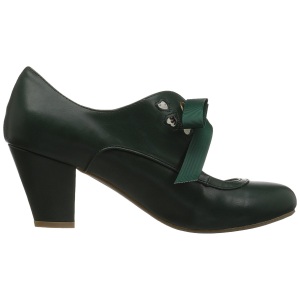 Verde 6,5 cm WIGGLE-32 retro vintage scarpe dcollet maryjane tacco spesso