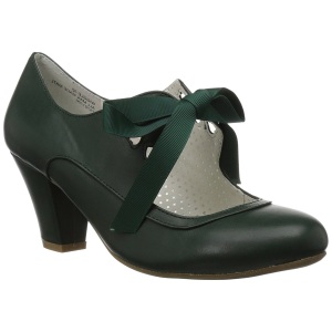 Verde 6,5 cm WIGGLE-32 retro vintage scarpe dcollet maryjane tacco spesso
