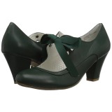 Verde 6,5 cm WIGGLE-32 retro vintage scarpe décolleté maryjane tacco spesso
