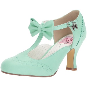 Verde 7,5 cm retro vintage FLAPPER-11 Pinup scarpe dcollet con tacchi bassi