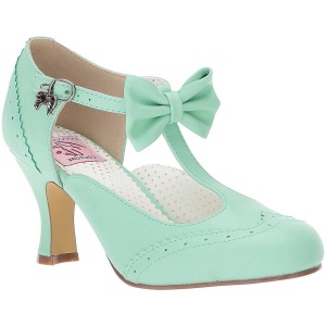 Verde 7,5 cm retro vintage FLAPPER-11 Pinup scarpe dcollet con tacchi bassi