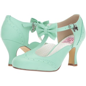 Verde 7,5 cm retro vintage FLAPPER-11 Pinup scarpe dcollet con tacchi bassi