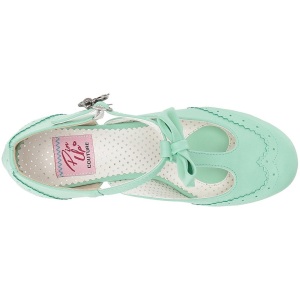 Verde 7,5 cm retro vintage FLAPPER-11 Pinup scarpe dcollet con tacchi bassi