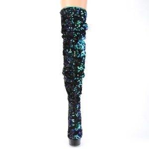 Verde Lustrini 15 cm DELIGHT-3004 Stivali Alti Pleaser