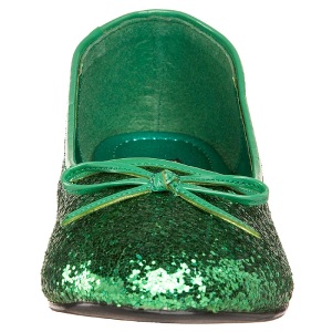 Verde STAR-16G scintillare scarpe ballerine donna basse