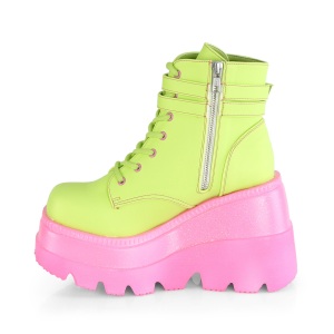 Verde neon 5 cm SHAKER-52 stivaletti cyberpunk con plateau