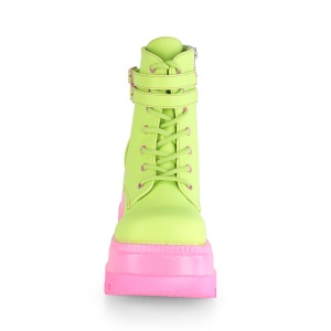 Verde neon 5 cm SHAKER-52 stivaletti cyberpunk con plateau