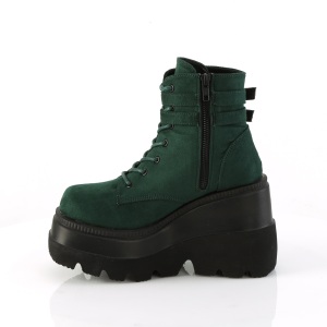 Verde suede 11,5 cm SHAKER-52 demoniacult stivaletti con zeppa e plateau nere