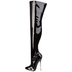 Vernice 16 cm DAGGER-3000 Overknees Stivali Alti Lunghi