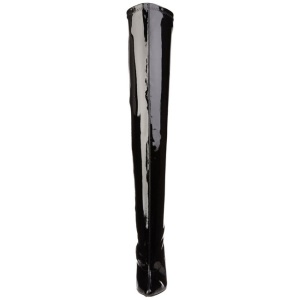 Vernice 16 cm DAGGER-3000 Overknees Stivali Alti Lunghi