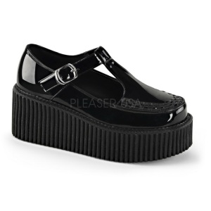 Vernice CREEPER-214 Scarpe Creepers da Donna Plateau