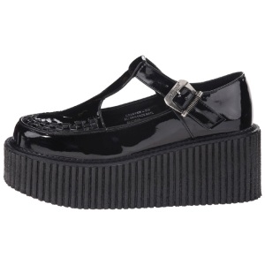 Vernice CREEPER-214 Scarpe Creepers da Donna Plateau
