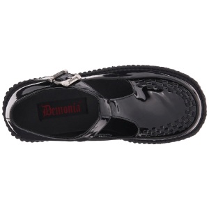 Vernice CREEPER-214 Scarpe Creepers da Donna Plateau