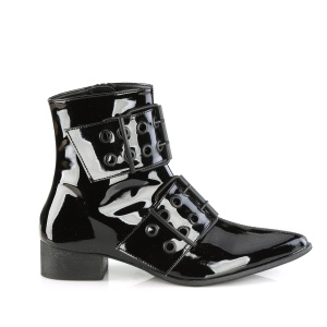 Vernice WARLOCK-55 stivaletti punta uomo - stivaletti winklepicker con 2 fibbie