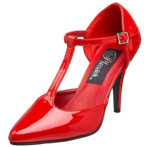 Verniciata 10 cm VANITY-415 scarpe dcollet cinturino a t rosse