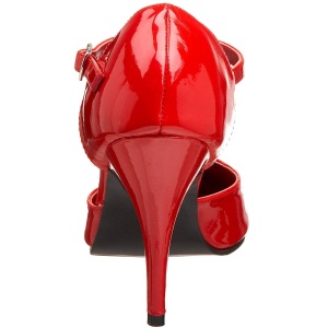 Verniciata 10 cm VANITY-415 scarpe dcollet cinturino a t rosse