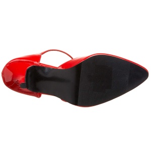 Verniciata 10 cm VANITY-415 scarpe dcollet cinturino a t rosse