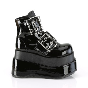 Verniciata 11,5 cm BEAR-104 stivaletti demonia con plateau neri