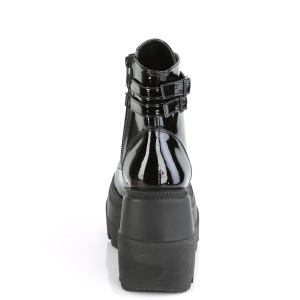 Verniciata 11,5 cm SHAKER-52 demoniacult stivaletti con zeppa e plateau nere