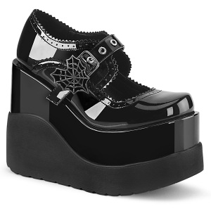 Verniciata 13 cm VOID-38 demonia calzature alternative con la suola spessa nere