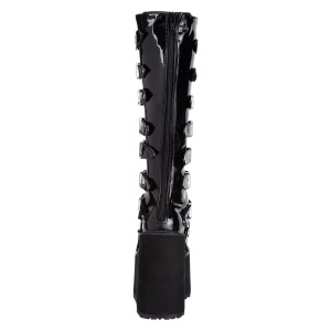 Verniciata 14 cm SWING-815 stivali alternative con la suola spessa e fibbie neri
