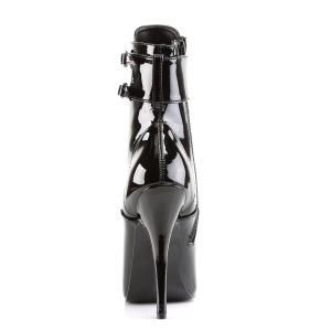 Verniciata 15 cm DOMINA-1023 feticcio stivaletti con tacchi a spillo neri