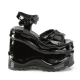 Verniciata 15 cm Demonia WAVE-09 scarpe lolita sandali con zeppa plateau